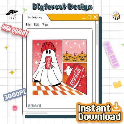 Boo-Jee Ghost Coca-Cola PNG, Cute Ghost Drinking Coffee Shirt, Boujee Halloween Costume Design