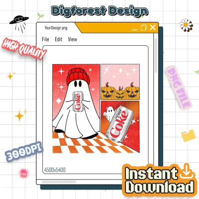 Boo-Jee Ghost Diet Coke PNG, Cute Ghost Holding Coffee Shirt, Boujee Halloween Costume Design
