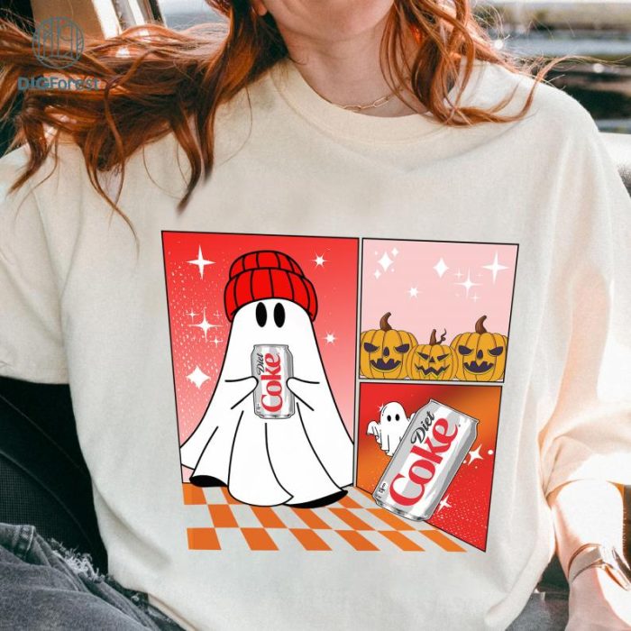 Ghost Halloween Diet Coke Shirt, Cute Ghost Drinking Coffee Shirt, Ghost Holding Coffee Shirt, Ghost Halloween Costume Boujee Boo-Jee Shirt