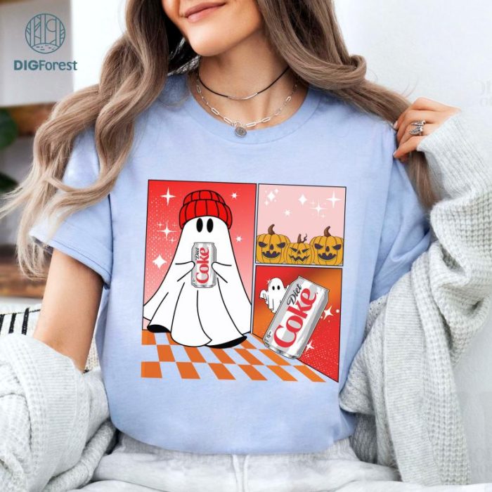 Ghost Halloween Diet Coke Shirt, Cute Ghost Drinking Coffee Shirt, Ghost Holding Coffee Shirt, Ghost Halloween Costume Boujee Boo-Jee Shirt