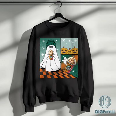 Boo-Jee Ghost Starbucks Coffee PNG, Cute Ghost Holding Drink Shirt, Boujee Halloween Costume Design