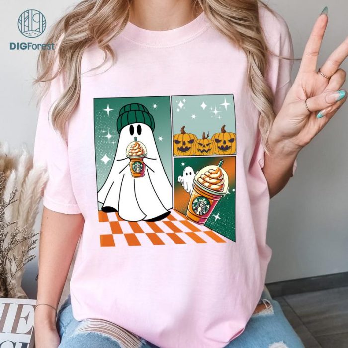 Ghost Halloween Starbuck Coffee Shirt, Cute Ghost Drinking Coffee Shirt, Ghost Holding Coffee Shirt, Ghost Halloween Costume Boujee Boo-Jee Shirt