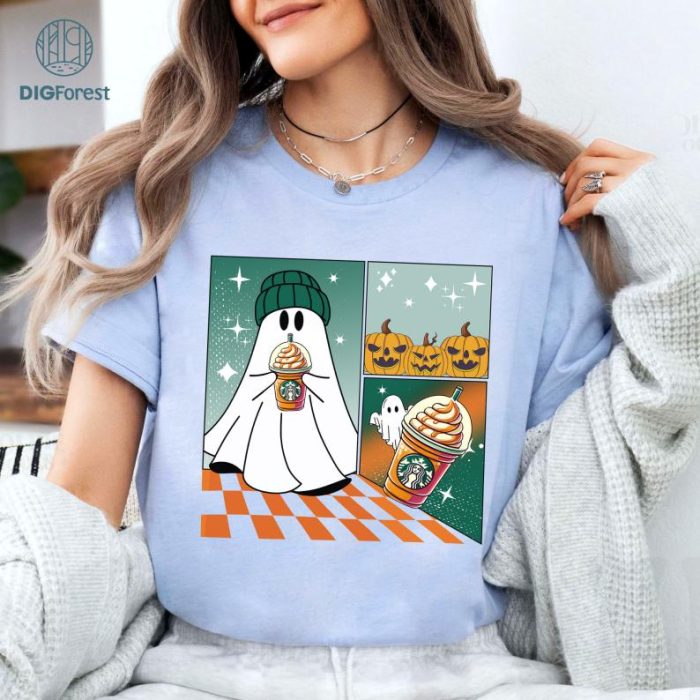 Ghost Halloween Starbuck Coffee Shirt, Cute Ghost Drinking Coffee Shirt, Ghost Holding Coffee Shirt, Ghost Halloween Costume Boujee Boo-Jee Shirt