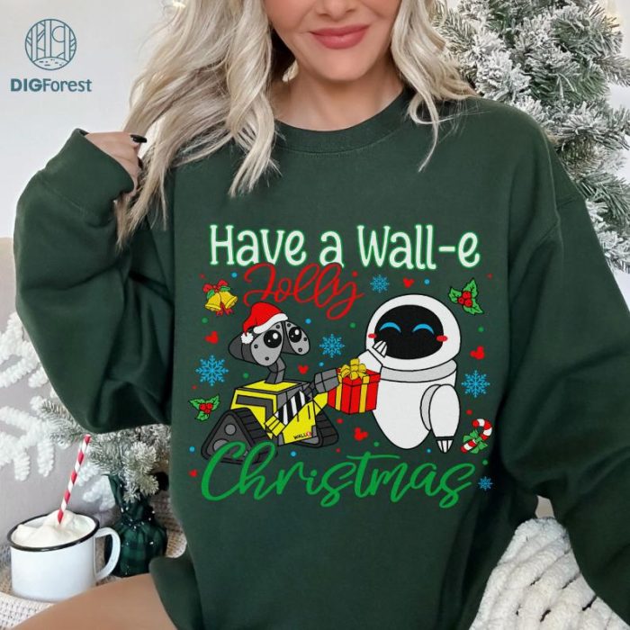 Wall-E Eve Christmas Png, Have a Wall-e Jolly Christmas Png, Disneyland Couple Shirt, Disneyworld Christmas Couples Png, Digital Download