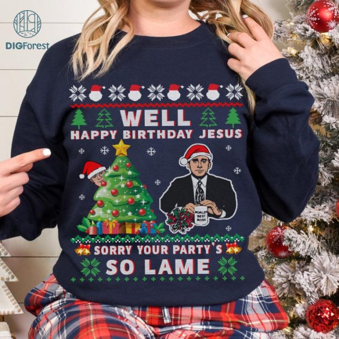 Well Happy Birthday Jesus Shirt File Download, The Office Shirt, Michael Scott Lovers Shirt Download, Instant Download, Christmas Sublimation