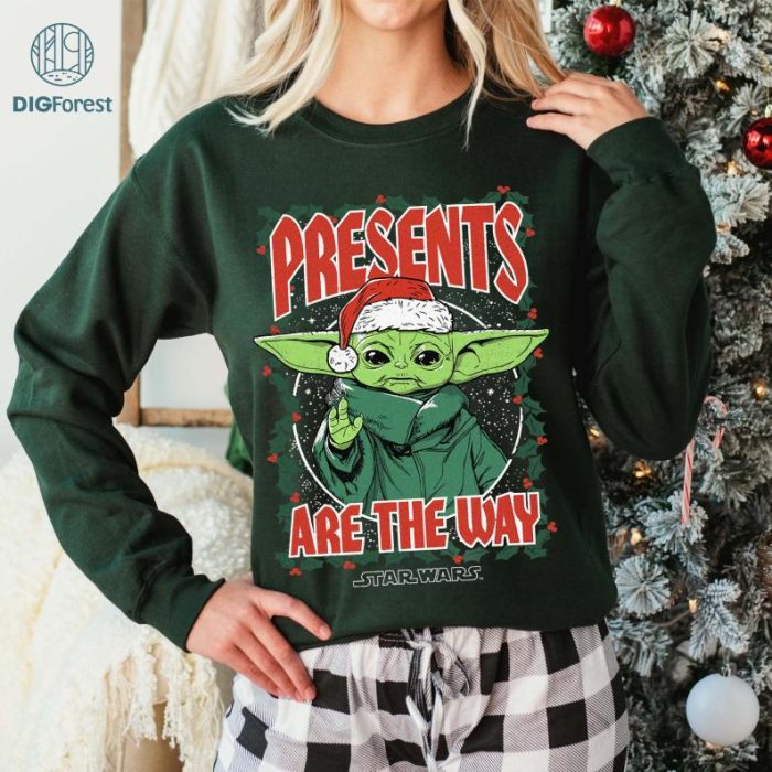 Yoda Present Are The Way Christmas Png, Starwars Yoda Christmas Shirt, Galaxy's Edge Christmas Png, Xmas Gifts , Digital Download