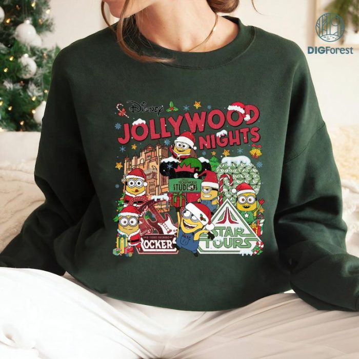 Yellow Monster Christmas Studios Jollywood Nights, Cute Christmas Shirt PNG, Instant Download, Digital Files