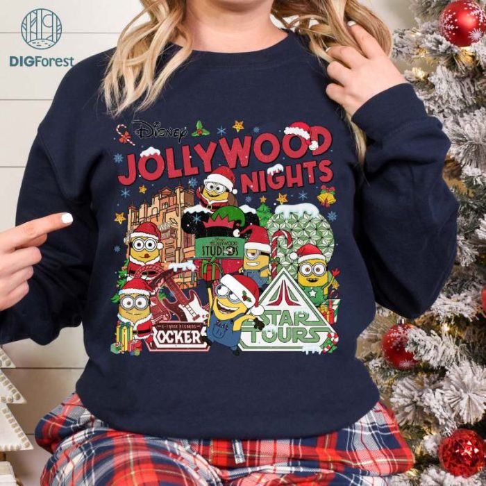 Yellow Monster Christmas Studios Jollywood Nights, Cute Christmas Shirt PNG, Instant Download, Digital Files