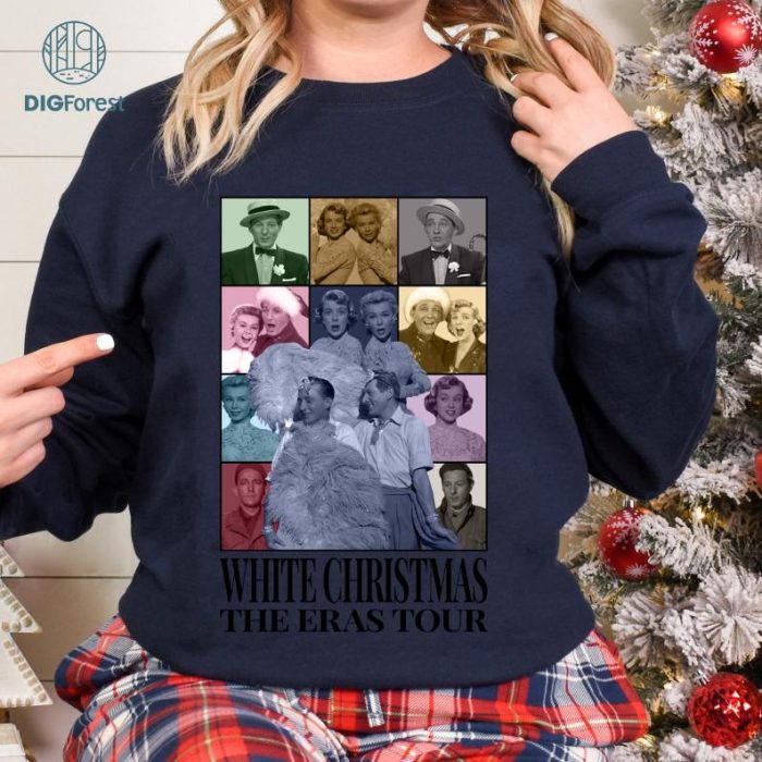 White Christmas Movie Eras Tour Shirt, Christmas Movie Homage PNG, Haynes Sisters Vintage T Shirt, Graphic Tees For Women Trendy