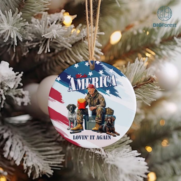 Make America Great Again - Trump McDonalds Ornaments, Trump McDonalds Ornaments, MAGA Support Trump, Trump McDonald's Christmas Ornament