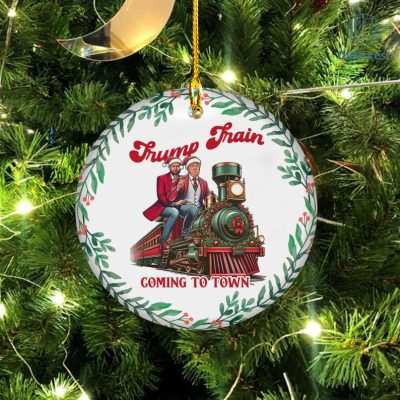 Trump Train Coming To Town Circle Ornament, President Trump 2024, Election 2024 Ornament, Trump Fight Ornament