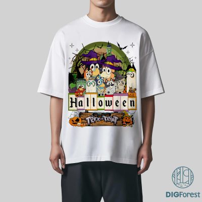 Bluey Happy Halloween PNG, Trick or Treat Shirt, Bluey Heelerween Clipart, Spooky Season Design
