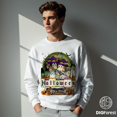 Bluey Happy Halloween PNG, Trick or Treat Shirt, Bluey Heelerween Clipart, Spooky Season Design