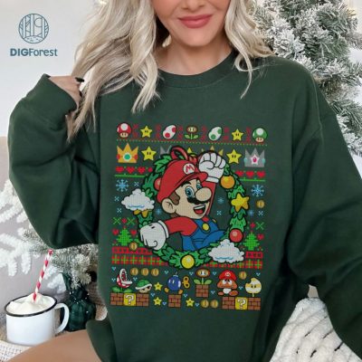 Super Mario Christmas Shirt, Super Mario Bros Holiday Sweatshirt, Mario Xmas Tee, Christmas Movie Shirt, Super Mario Christmas Gift, Xmas Mario Shirt Super Mario Christmas Shirt, Super Mario Bros Holiday Sweatshirt, Mario Xmas Tee, Christmas Movie Shirt, Super Mario Christmas Gift, Xmas Mario Shirt