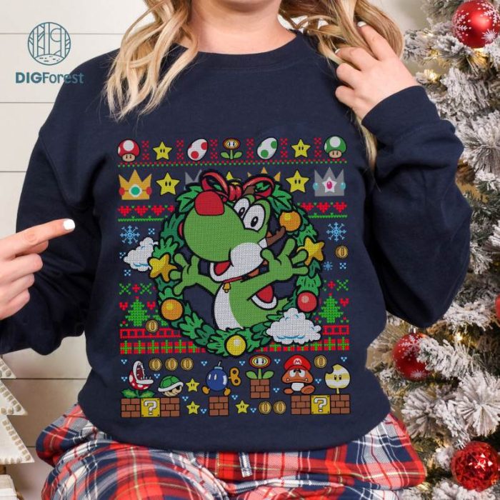 Yoshi Super Mario Christmas Shirt, Super Mario Bros Holiday Shirt, Yoshi Christmas Tee, Mario Christmas Shirt, Family Christmas Shirt, Super Mario Xmas Shirt