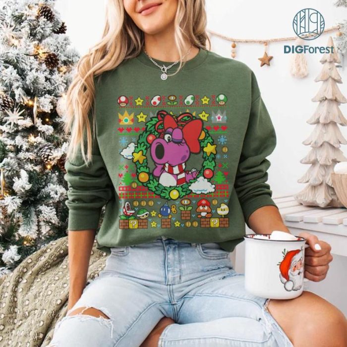 Birdo Super Mario Christmas Shirt, Super Mario Bros Holiday Shirt, Birdo Christmas Tee, Super Mario Characters Shirt, Christmas Gifts, Xmas Mario Shirt