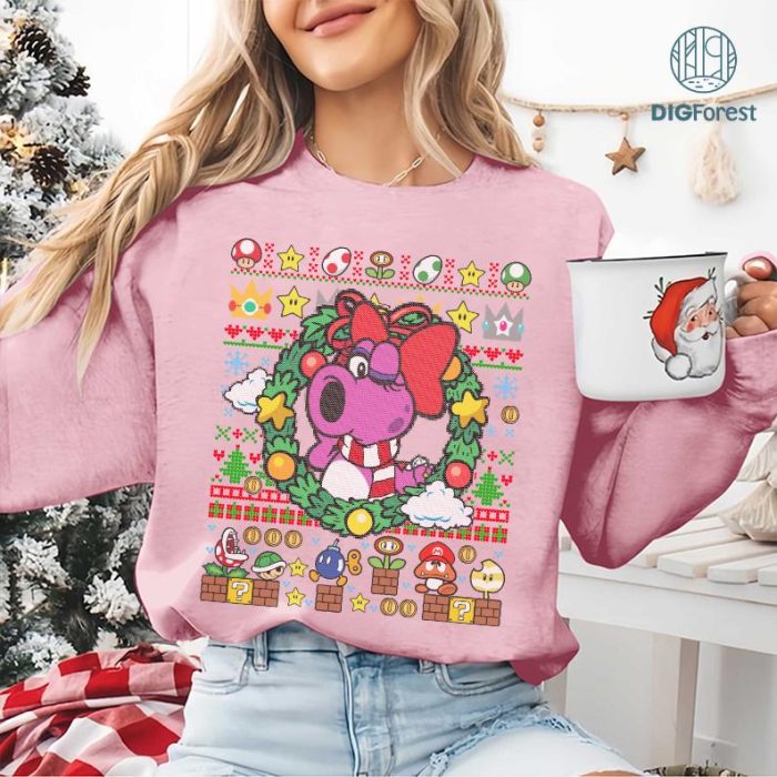 Birdo Super Mario Christmas Shirt, Super Mario Bros Holiday Shirt, Birdo Christmas Tee, Super Mario Characters Shirt, Christmas Gifts, Xmas Mario Shirt