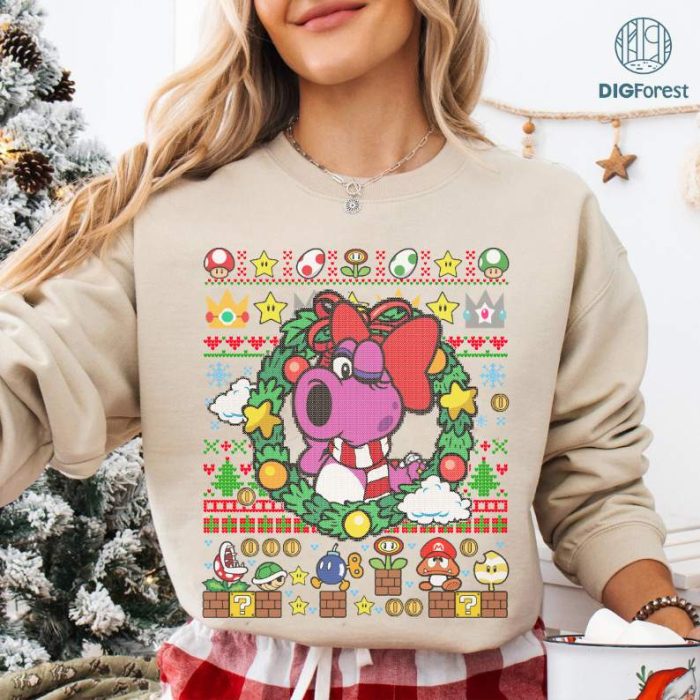 Birdo Super Mario Christmas Shirt, Super Mario Bros Holiday Shirt, Birdo Christmas Tee, Super Mario Characters Shirt, Christmas Gifts, Xmas Mario Shirt