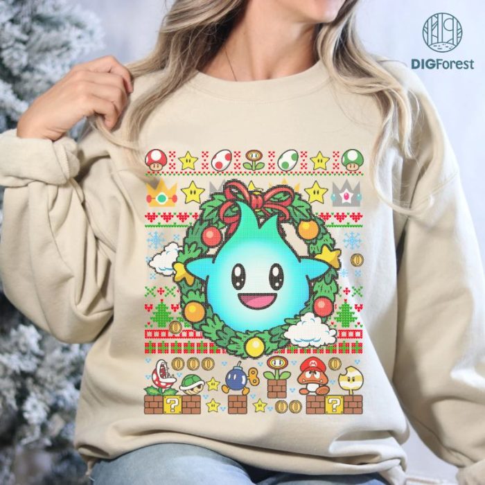 Luma Super Mario Christmas Shirt, Luma Sunshine Christmas Sweatshirt, Super Mario Bros Characters Tee, Mario Christmas Shirt, Holiday Luma Shirt, Xmas Mario Sweatshirt