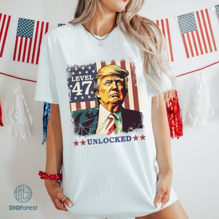 Trump Level 47 Unlocked Shirt | Trump Won Again 2024 Tee | Trump Vance 45-47 President Christmas Sweater