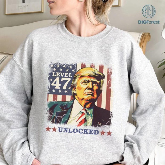 Trump Level 47 Unlocked Shirt | Trump Won Again 2024 Tee | Trump Vance 45-47 President Christmas Sweater