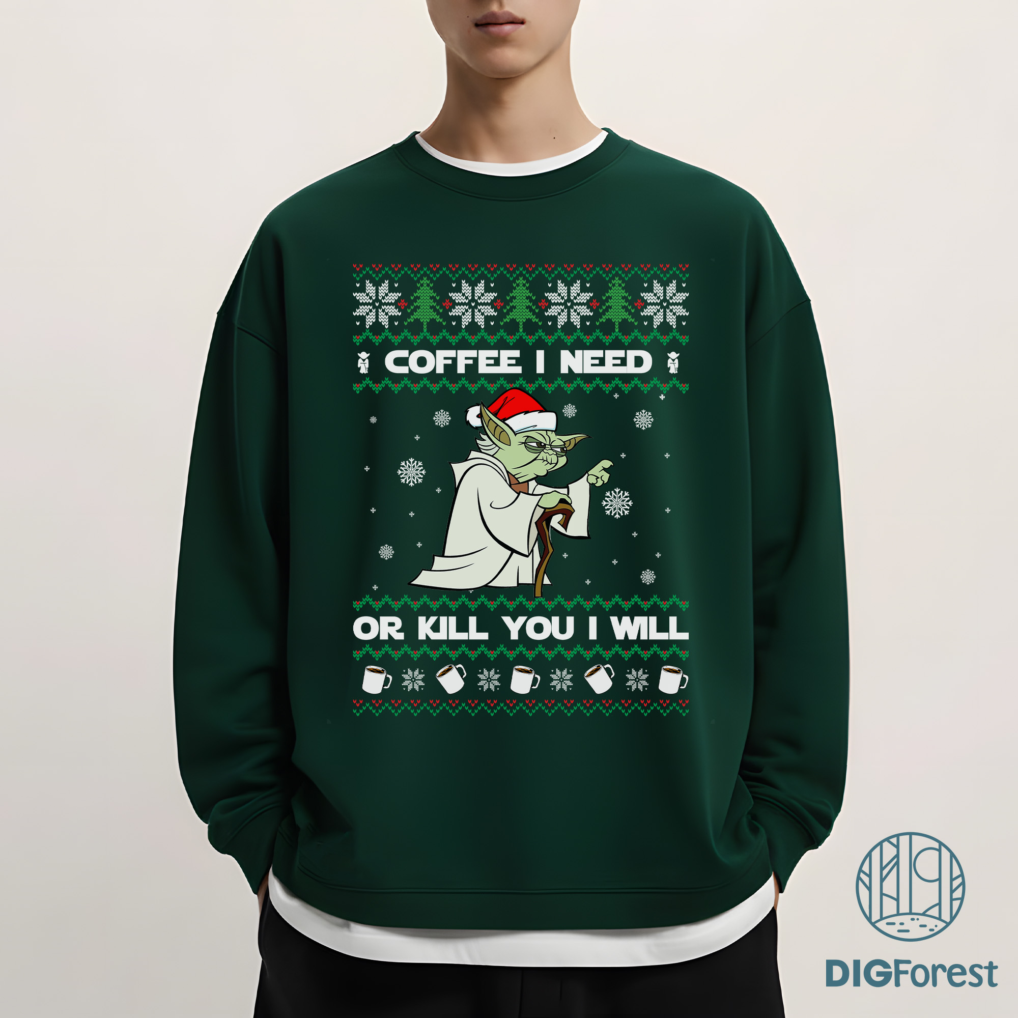 Baby Yoda Ugly Christmas Sweatshirt - Grogu Christmas Shirt, Star Wars Baby Yoda Coffee Shirt, Funny Holiday Grogu 2025 Baby Yoda Ugly Christmas Sweatshirt - Grogu Christmas Shirt, Star Wars Baby Yoda Coffee Shirt, Funny Holiday Grogu 2025