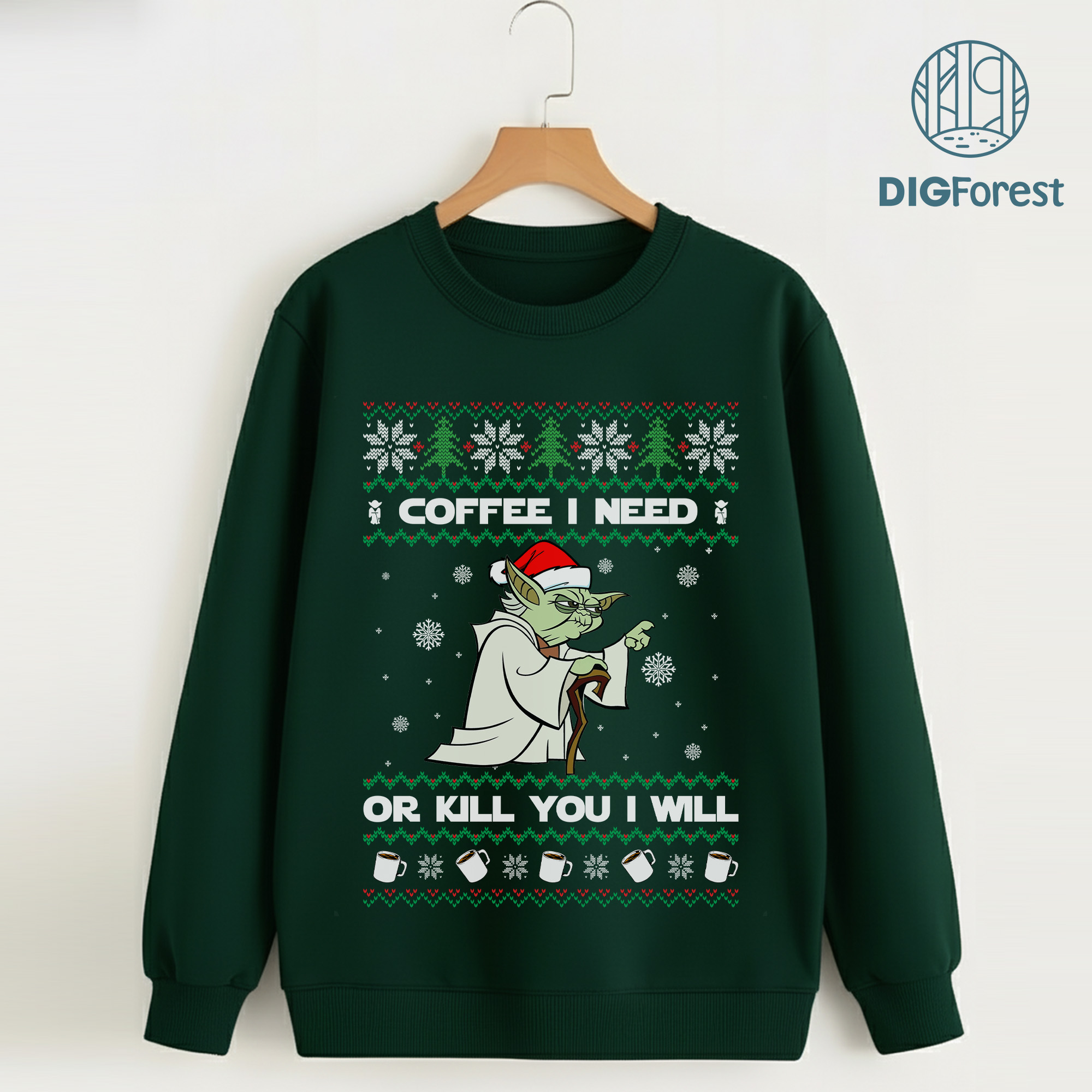 Baby Yoda Ugly Christmas Sweatshirt - Grogu Christmas Shirt, Star Wars Baby Yoda Coffee Shirt, Funny Holiday Grogu 2025 Baby Yoda Ugly Christmas Sweatshirt - Grogu Christmas Shirt, Star Wars Baby Yoda Coffee Shirt, Funny Holiday Grogu 2025