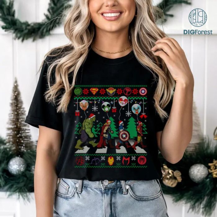 Marvel Avengers Ugly Christmas Sweater, Superheroes Holiday Sweatshirt, Avengers Christmas Party Shirt, Marvel Christmas Gifts, Xmas Marvel