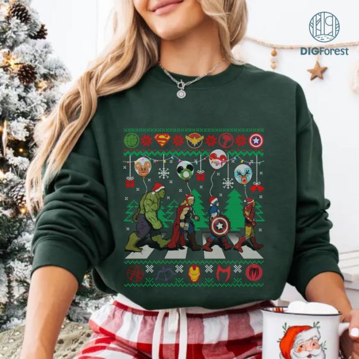 Marvel Avengers Ugly Christmas Sweater, Superheroes Holiday Sweatshirt, Avengers Christmas Party Shirt, Marvel Christmas Gifts, Xmas Marvel