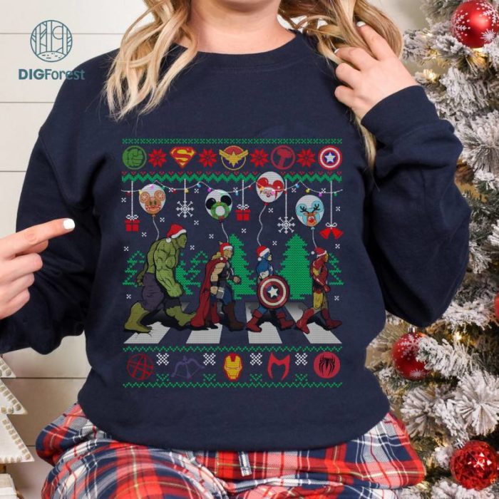 Marvel Avengers Ugly Christmas Sweater, Superheroes Holiday Sweatshirt, Avengers Christmas Party Shirt, Marvel Christmas Gifts, Xmas Marvel