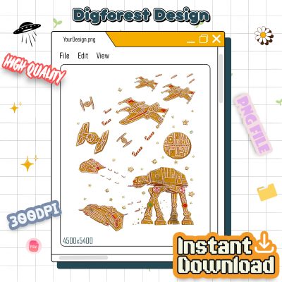 Millennium Falcon AT-AT Gingerbread Christmas Shirt - Funny Star Wars Xmas Tee, Disneyland Family Vacation 2025