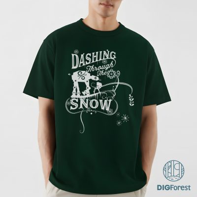 AT-AT Dashing Through Snow Christmas Shirt - Funny Star Wars Xmas Tee, Disneyland Family Vacation 2025 Gift AT-AT Dashing Through Snow Christmas Shirt - Funny Star Wars Xmas Tee, Disneyland Family Vacation 2025 Gift