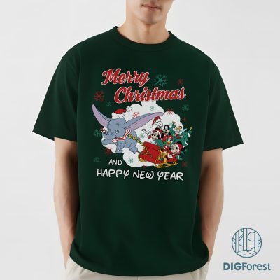 Disney Merry Christmas and Happy New Year Shirt - Mickey and Friends Holiday Tee, Family Christmas 2025 Trip Disney Merry Christmas and Happy New Year Shirt - Mickey and Friends Holiday Tee, Family Christmas 2025 Trip