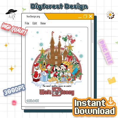 Disney Vintage Mickey and Friends Christmas Shirt - Mickey Ears Xmas Sweatshirt, Disneyland Christmas Shirt