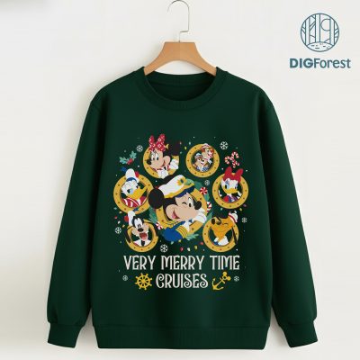 Disney Mickey and Friends Very Merrytime Cruise Shirt - Disneyland Christmas Family Vacation Shirt, WDW Xmas Trip Shirt