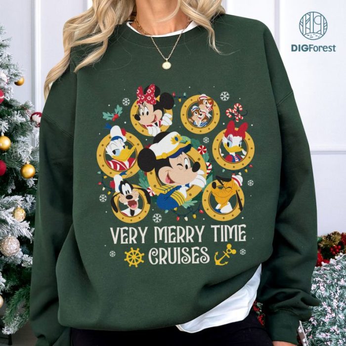 Disney Mickey and Friends Very Merrytime Cruise Shirt | Disneyland Christmas Family Vacation Tee | WDW Xmas Trip