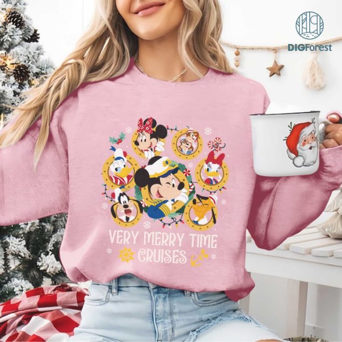 Disney Mickey and Friends Very Merrytime Cruise Shirt | Disneyland Christmas Family Vacation Tee | WDW Xmas Trip