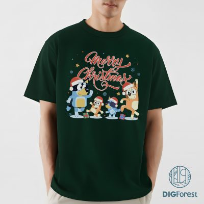 Bluey Merry Christmas Shirt - Family Dogs Christmas Sweatshirt, Blue Dog Friends Shirt, Christmas Characters Shirt Bluey Merry Christmas Shirt - Family Dogs Christmas Sweatshirt, Blue Dog Friends Shirt, Christmas Characters Shirt