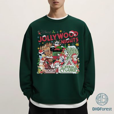 Bluey Christmas Studios Jollywood Nights Shirt - Bluey and Friends Holiday Sweatshirt, Bluey Christmas Party Shirt
