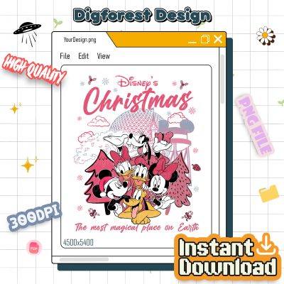 Disneyland Pink Christmas Shirt - Mickey and Friends Holiday Sweatshirt, Retro Disneyland Christmas Shirt