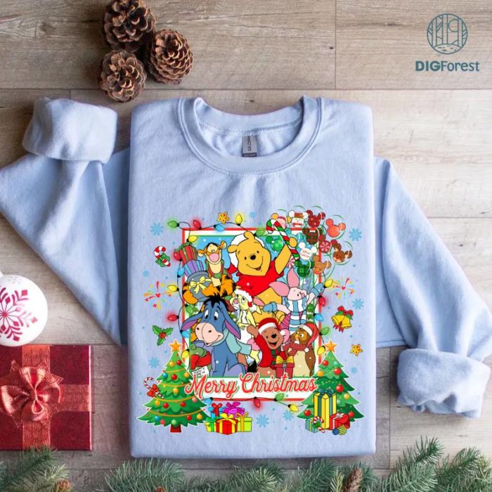 Disney Pooh and Friends Christmas Shirt, Mickey's Very Merry Christmas Party Tee, Winnie the Pooh Christmas Shirt, Piglet and Eeyore Holiday Shirt, Family Christmas Matching Outfit