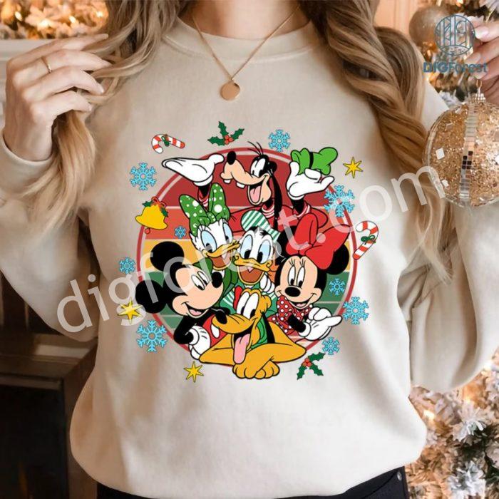 Vintage Disney Mickey & Friends Christmas Sweatshirt | Retro Disneyland Xmas Shirt | Disneyland Castle Family Trip Tee