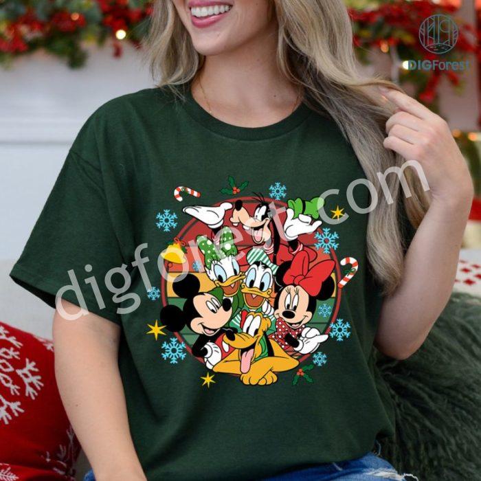 Vintage Disney Mickey & Friends Christmas Sweatshirt | Retro Disneyland Xmas Shirt | Disneyland Castle Family Trip Tee