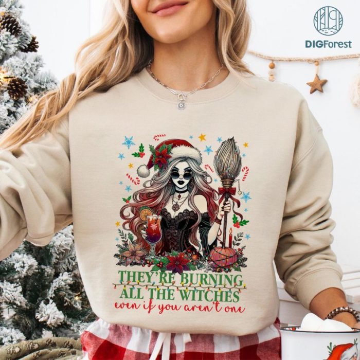 They're Burning All the Witches Christmas Shirt | Feminist Witchy Holiday Tee | Unique Christmas Gift for Her