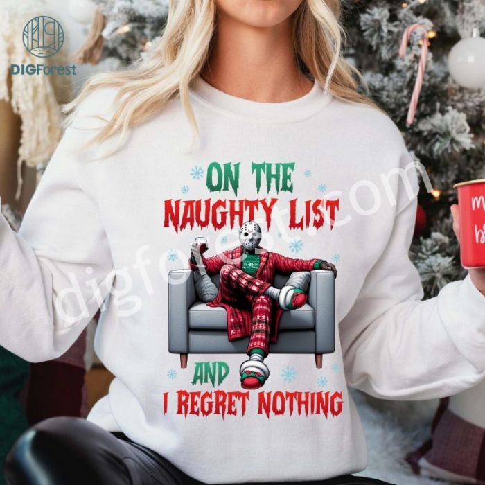 Jason On the Naughty List and I Regret Nothing Shirt | Funny Christmas Movie Tee | Merry Creepmas Xmas Shirt