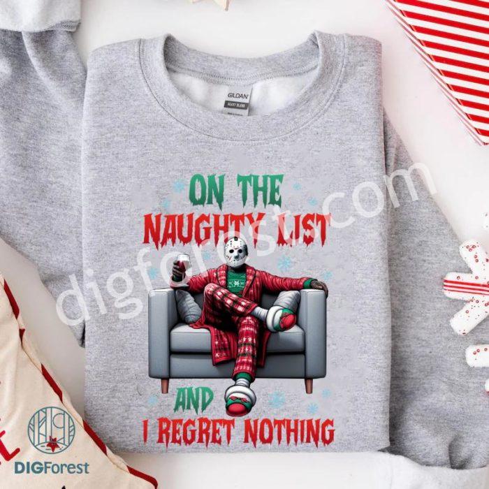 Jason On the Naughty List and I Regret Nothing Shirt | Funny Christmas Movie Tee | Merry Creepmas Xmas Shirt