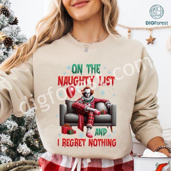 Santa Freddy Kruegers On the Naughty List and I Regret Nothing Shirt | Funny Christmas Movie Tee | Merry Creepmas Xmas Shirt