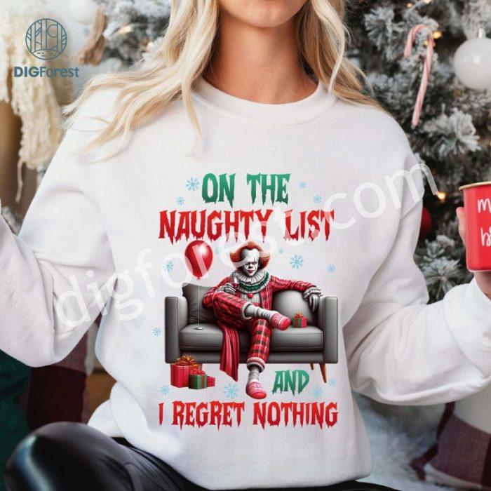 Santa Freddy Kruegers On the Naughty List and I Regret Nothing Shirt | Funny Christmas Movie Tee | Merry Creepmas Xmas Shirt