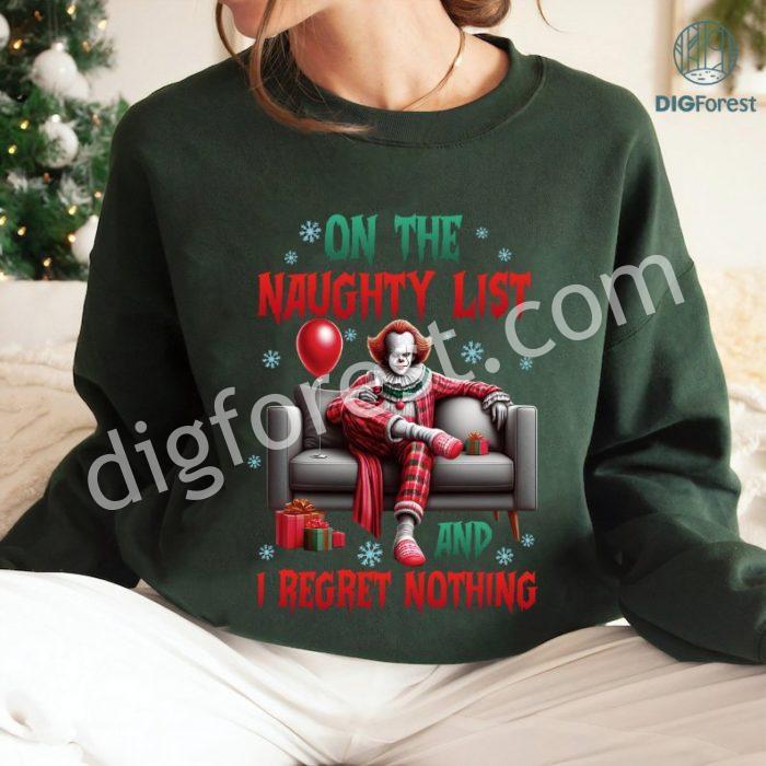 Santa Freddy Kruegers On the Naughty List and I Regret Nothing Shirt | Funny Christmas Movie Tee | Merry Creepmas Xmas Shirt