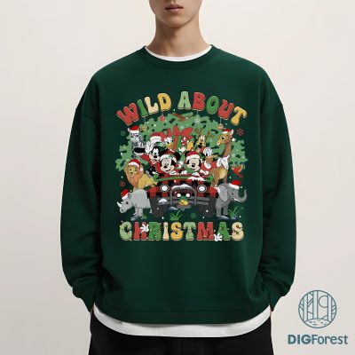 Disney Mickey & Friends Wild About Christmas Shirt - Disneyland Christmas Sweatshirt, Magic Kingdom Holiday Shirt